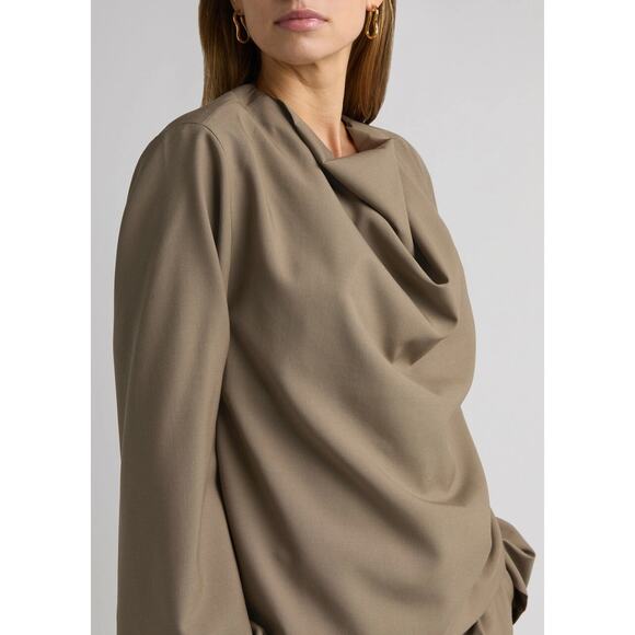 Róhe Draped Virgin Wool Long Sleeve Top - Picture 6 of 13